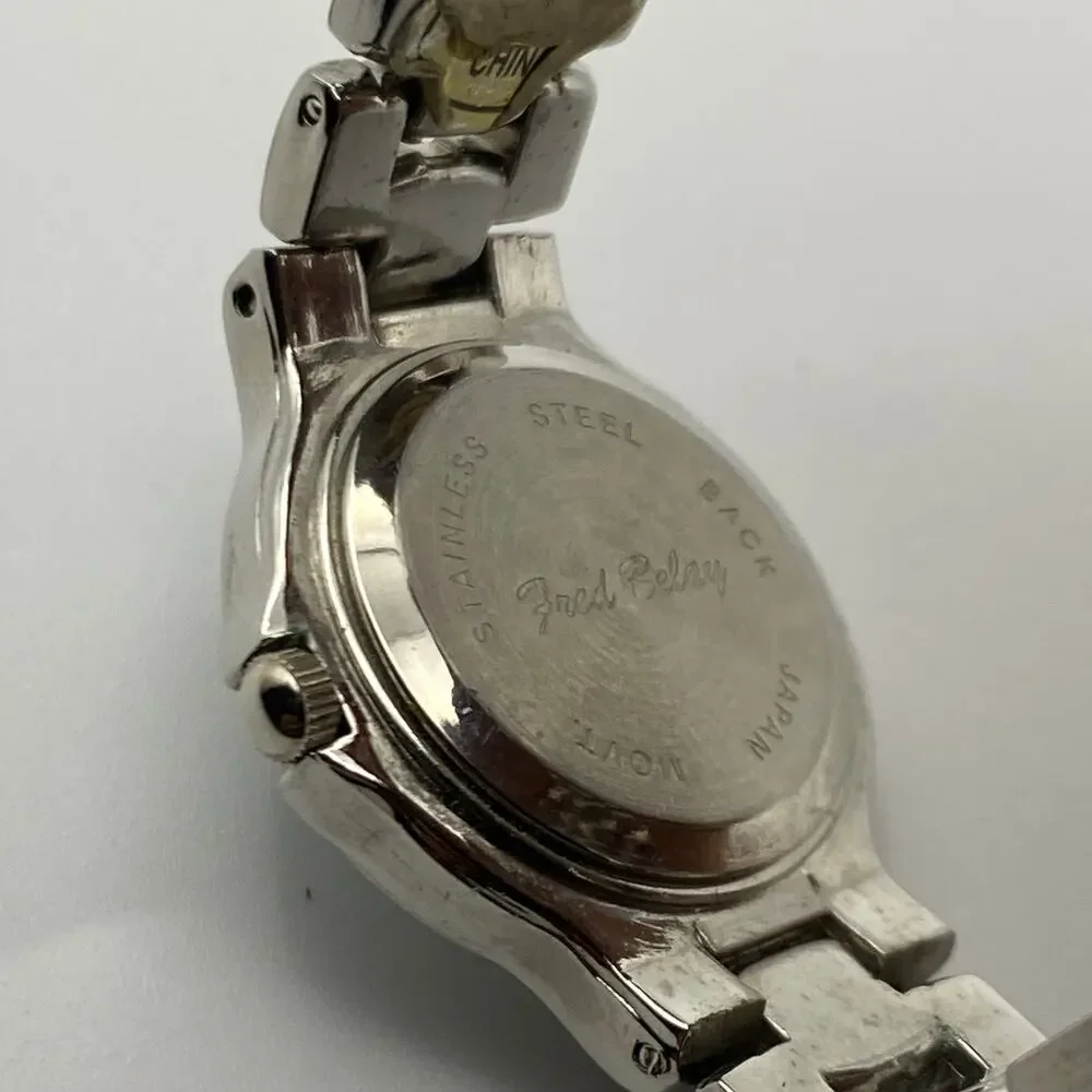 Elegant Fred Belay Ladies Silver Tone Stainless Steel Watch New Battery